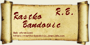 Rastko Bandović vizit kartica